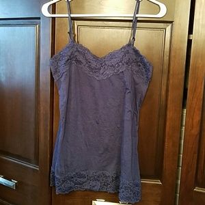 Vanity tank top with lace accents